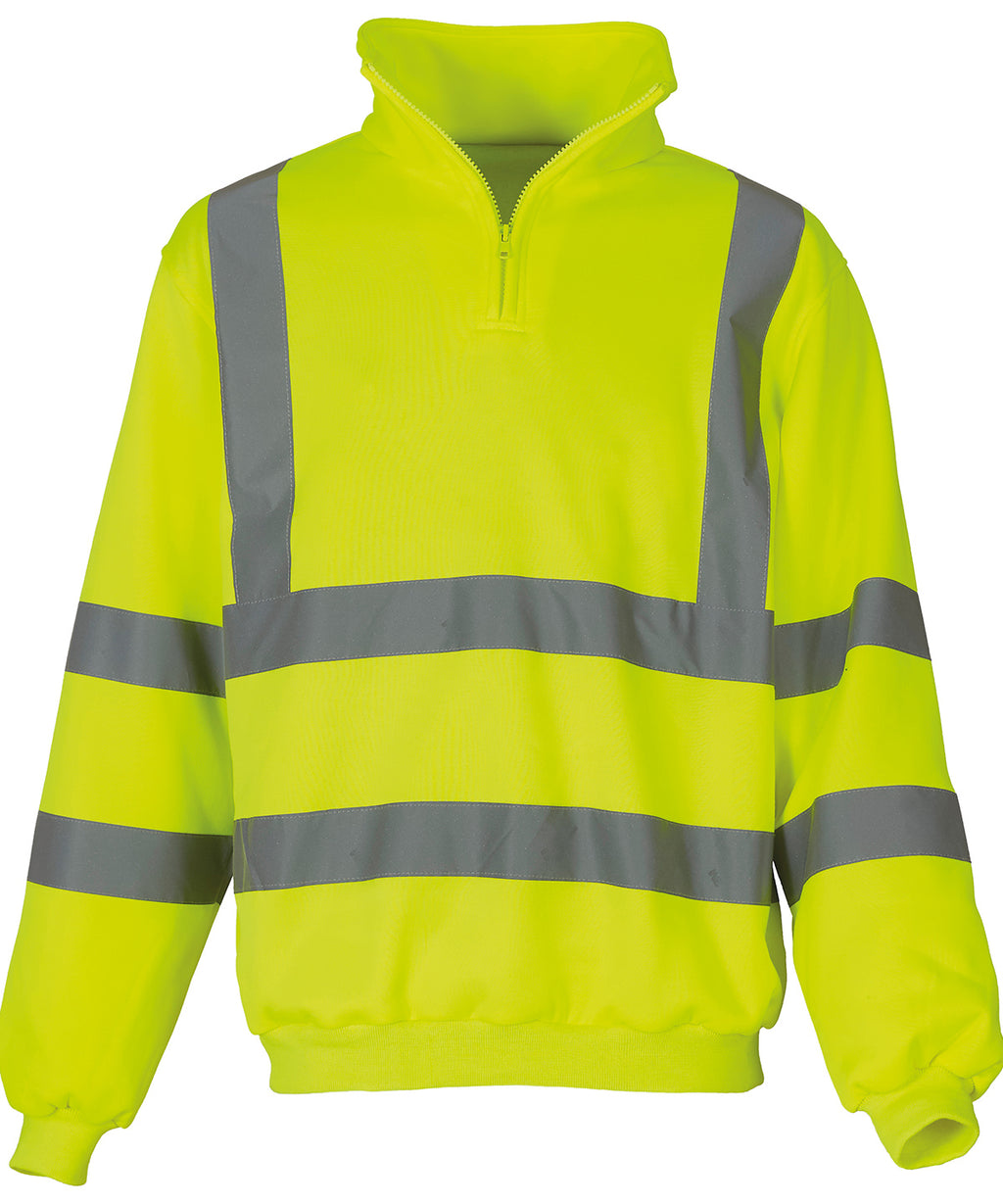 Hi-vis Ãƒâ€šÃ‚Â¼ zip sweatshirt (HVK06)