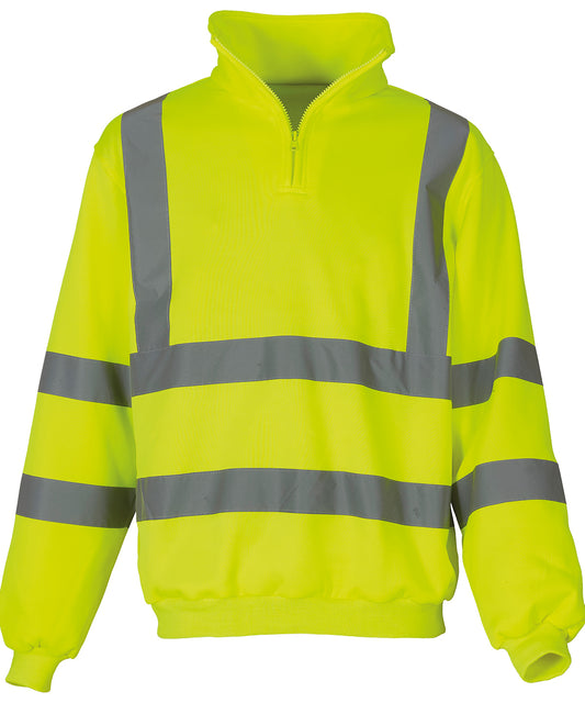 Hi-vis Ãƒâ€šÃ‚Â¼ zip sweatshirt (HVK06)