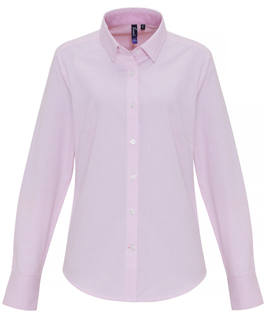 Women's cotton-rich Oxford stripes blouse