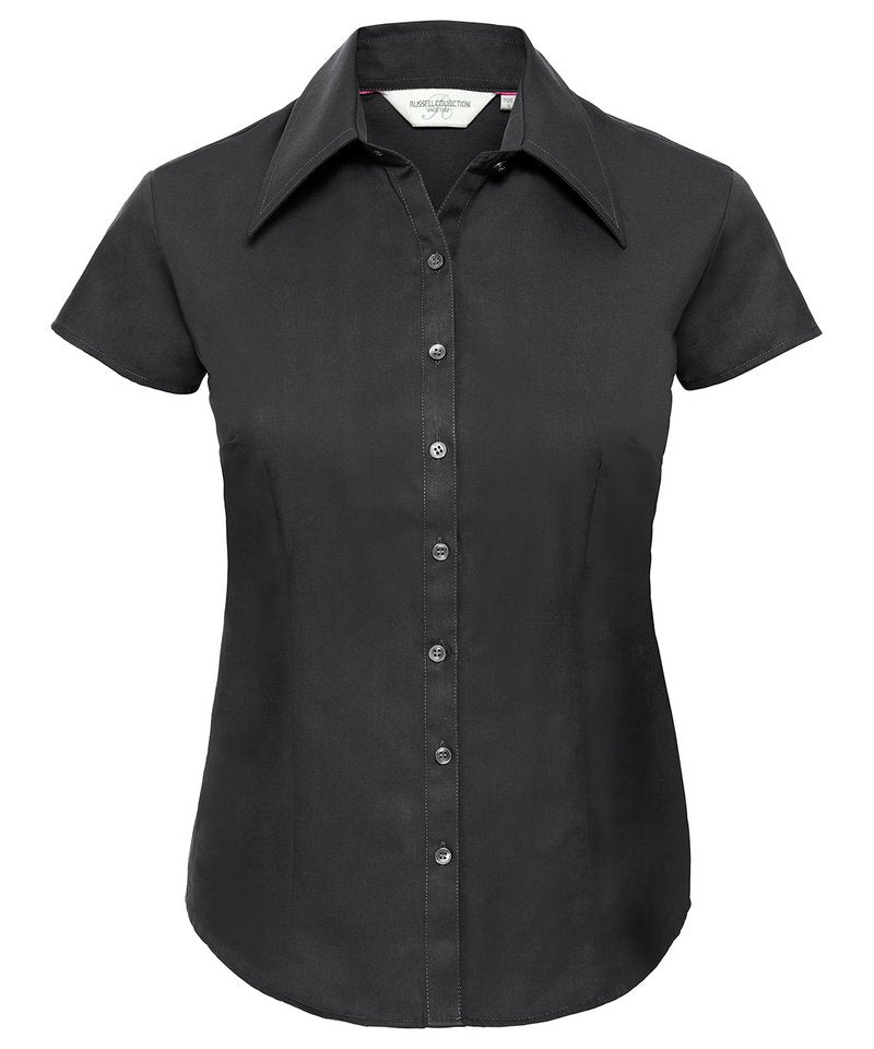 WomenÃƒÂ¢Ã¢â€šÂ¬Ã¢â€žÂ¢s cap sleeve TencelÃƒâ€šÃ‚Â® fitted shirt