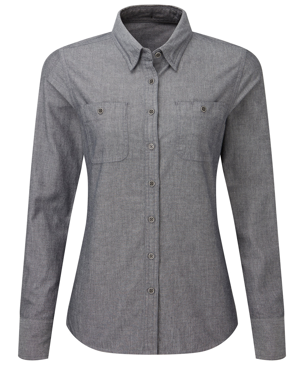 WomenÃƒÂ¢Ã¢â€šÂ¬Ã¢â€žÂ¢s Chambray shirt, organic and Fairtrade certified