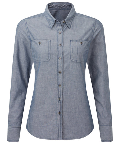 WomenÃƒÂ¢Ã¢â€šÂ¬Ã¢â€žÂ¢s Chambray shirt, organic and Fairtrade certified