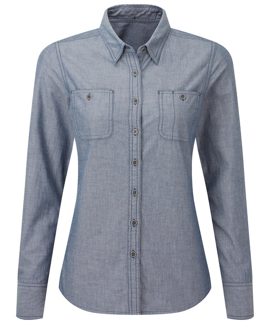WomenÃƒÂ¢Ã¢â€šÂ¬Ã¢â€žÂ¢s Chambray shirt, organic and Fairtrade certified